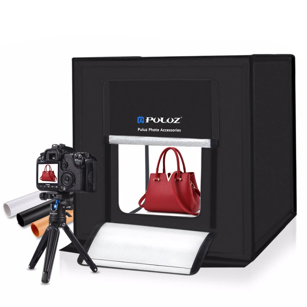 

Tabletop shooting Photo Tent Mini Photo Studio Softbox Shooting 40x40x40cm Light Tent 2pcs LED Panel Lighting Box Dimmer Switch