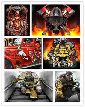 

Needlework Fireman fire truck 5d Diamond Painting Decor Diy Mosaic Diamond Embroidery Set Full Square&round Drill Romantic