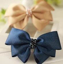 Hair accessories, ribbon hairclip fashion hair bow with two optional color , Min.Order is $15(mix order)