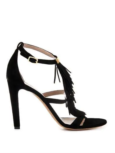 

Spring/Summer New Fashion Simple Design Tassel Decoration Women Pumps Ankle Strap Buckle Stilettos