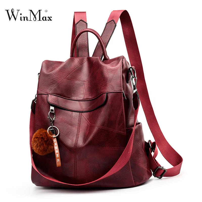 

2019 Backpack Women Shoulder School Bags for Teenage Girls Vintage Leather Anti Theft Backpacks Mochila Mujer Travel Bag Bolsas
