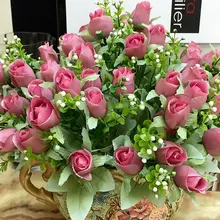 Цветы, украшение дома, искусственный шелк, 10, 15 голов, французская Роза, цветочный букет, искусственный цветок, украшение стола, Шелковая Роза