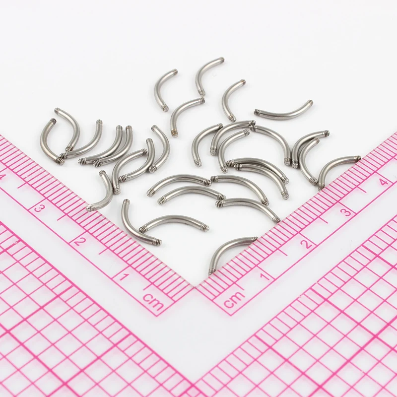 Body Piercing Jewelry 16G (1.2mm) Stainless Steel Screw Thread Arc Rod Spare Part Belly Button Ring Eyebrow Nail 10 pieces a Lot