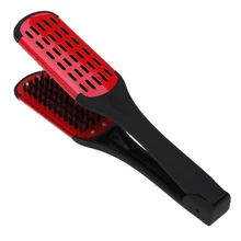Straightening Double Brush Comb Clamp Hairdressing Straightener Bristle Hair Comb Splint Hair styling tool Hairstylig Tools