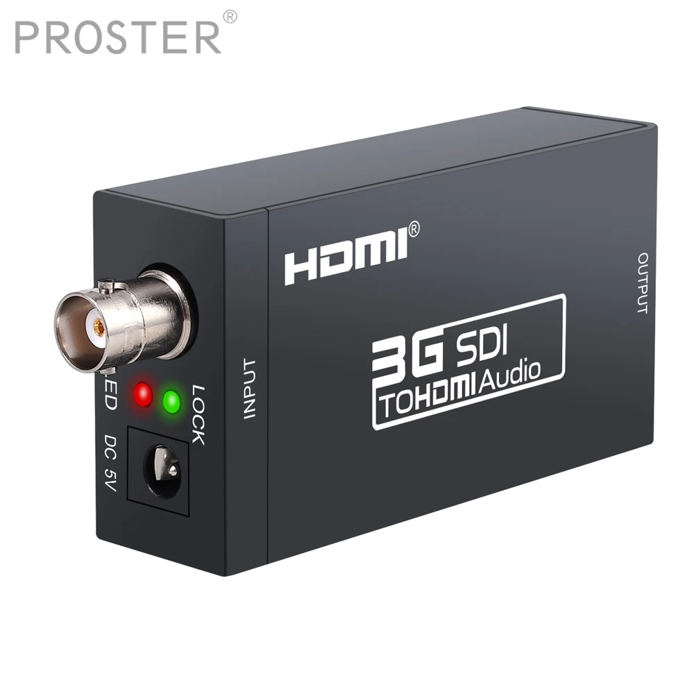  Proster SDI to HDMI Converter Adapter1080P SDI to HDTV Audio Converter for SD-SDI HD-SDI and 3G-SDI