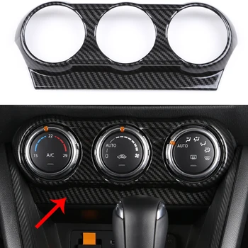 

For Mazda CX-3 CX3 Air Conditioning Control Knob Panel Cover 2016 2017 2018 ABS Carbon Fiber Material Accessories