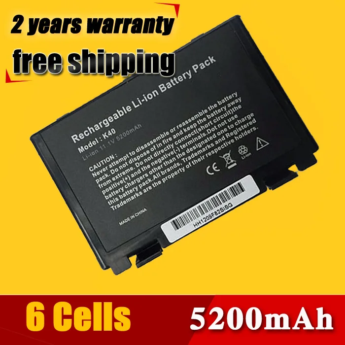 5200 мАч A32-F82 K40 батарея для Asus K50AB K70 A32-F52 K50I K60IJ K61IC K50C K50ID k50IE K50IL K50IP K50X K51A K51AB ноутбука |
