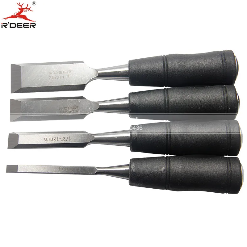 Деревянное долото RDEER 4 шт. 1 ''/3/4''/1/2 ''/1/4'' короткая ручка прямой