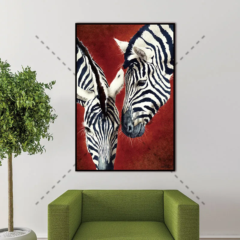 Скандинавский плакат холст живопись Зебра животное абстрактные настенные картины для гостиной художественные украшения картины скандинавский