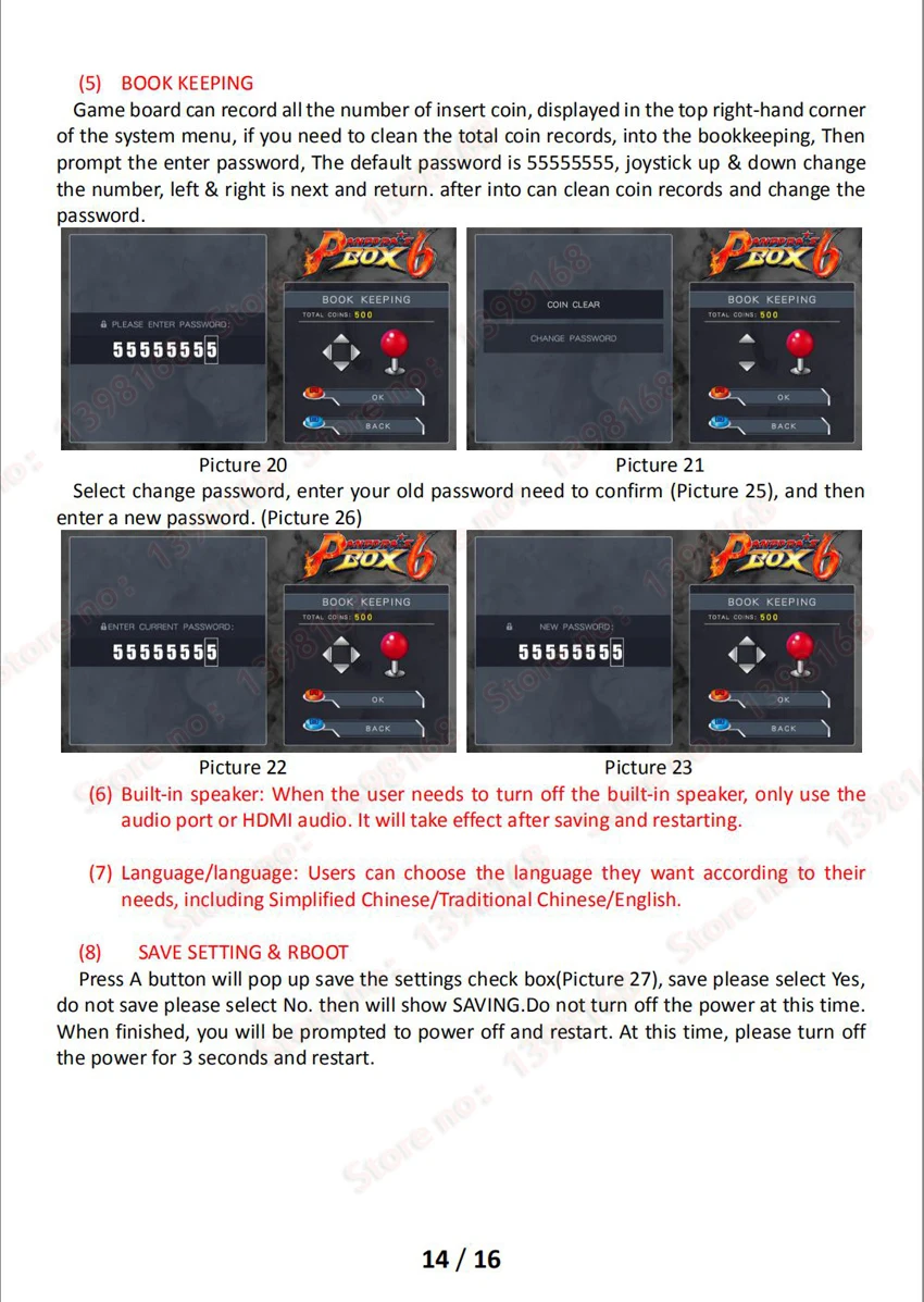 

5200 IN 1 Box 6 Arcade Board 1300 in 1 Multi board support HDMI/VGA/CGA Pandora Arcade Machine Cabinet