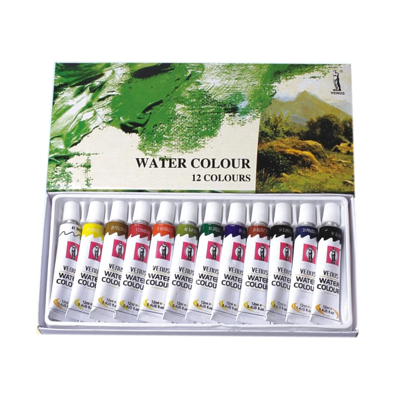 12色アート水彩絵の具12ミリリットル水カラーペイントセット絵画 Paint Set Color Paintcolors Art Aliexpress