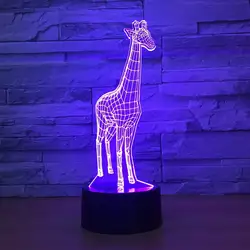 3D лампа жирафа 7 цветов RGB ночь светодиодные лампы для детей сенсорный Led USB Таблица Lampara для сна Ночная Новинка Прямая доставка