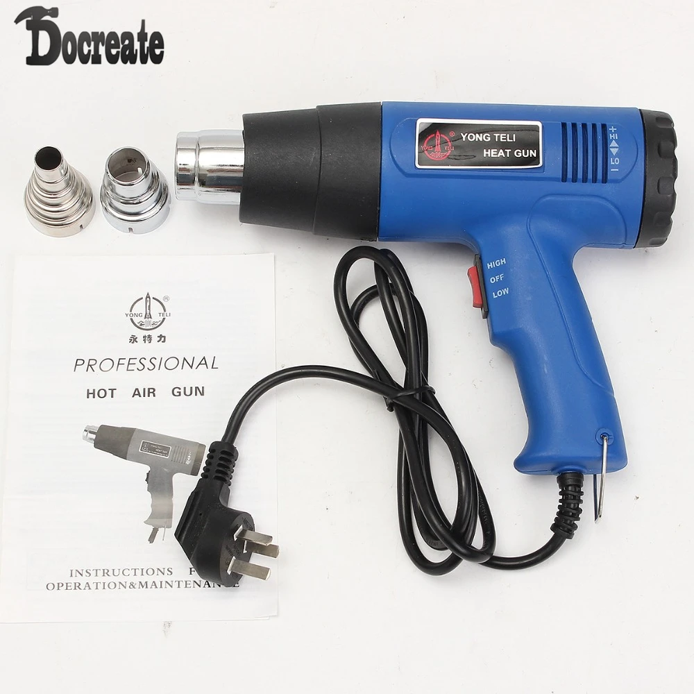 220V 1800W 600C Hot Air Heat Blower Paint Drying Striping Tool with 2