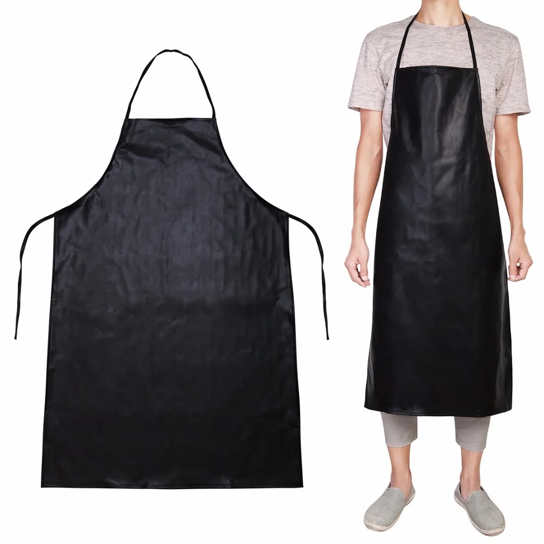 

NaroFace Leather Anti-oil Apron Kitchen BBQ Restaurant Catering Cooking Waterproof Restaurant Cooking Aprons Black