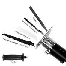 Reciprocating Saw Attachment Change Electric Drill Into Reciprocating Saw Jig Saw Metal File For Wood Metal Cutting 5pcs set t119bo 82mm high carbon steel reciprocating jig saw fast cutting saw blade for wood board plastic cutting