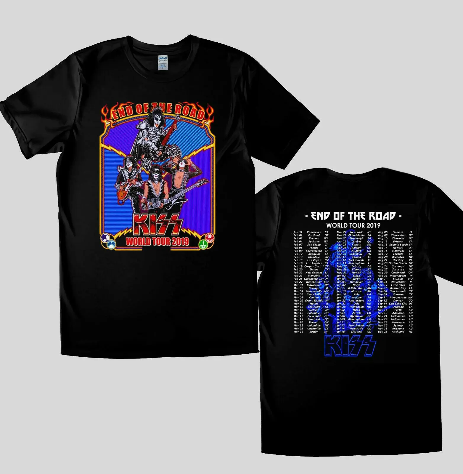 kiss end of the road tour 2019 t shirt