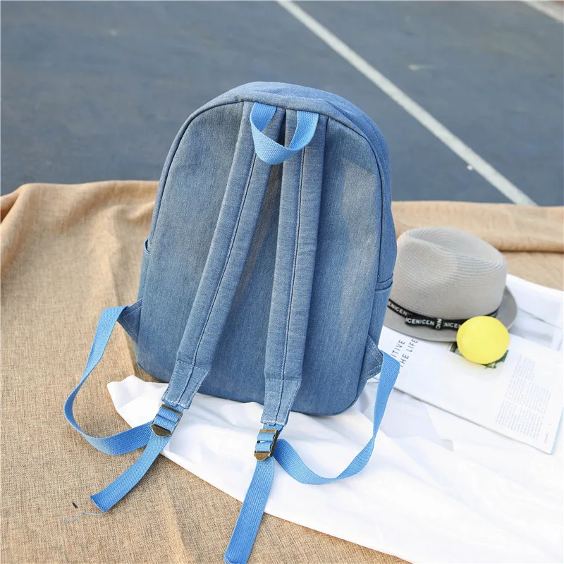 Джинсовый Повседневный женский рюкзак, ковбойская большая школьная сумка для девочек-подростков, джинсовый светильник, Женская дорожная сумка, сумка для ноутбука, рюкзак, рюкзак