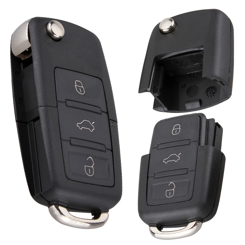 Черный чехол для ключей без чипа с 3 кнопками Volkswagen B5/Passat|chips case|chip car keychip keys |