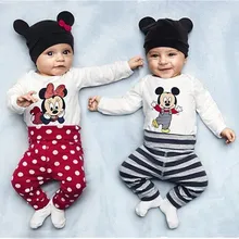

3Pcs Baby Rompers Autumn Baby Girl Clothing Set Mickey Baby Boy Clothes Minnie Newborn Clothes Roupas Bebe Infant Baby Jumpsuits