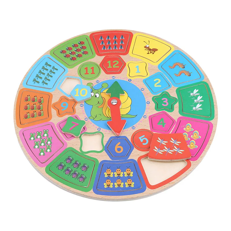 Когнитивные Часы раннего образования Деревянные Детские разборные будильники многофункциональные геометрические вечерние головоломки