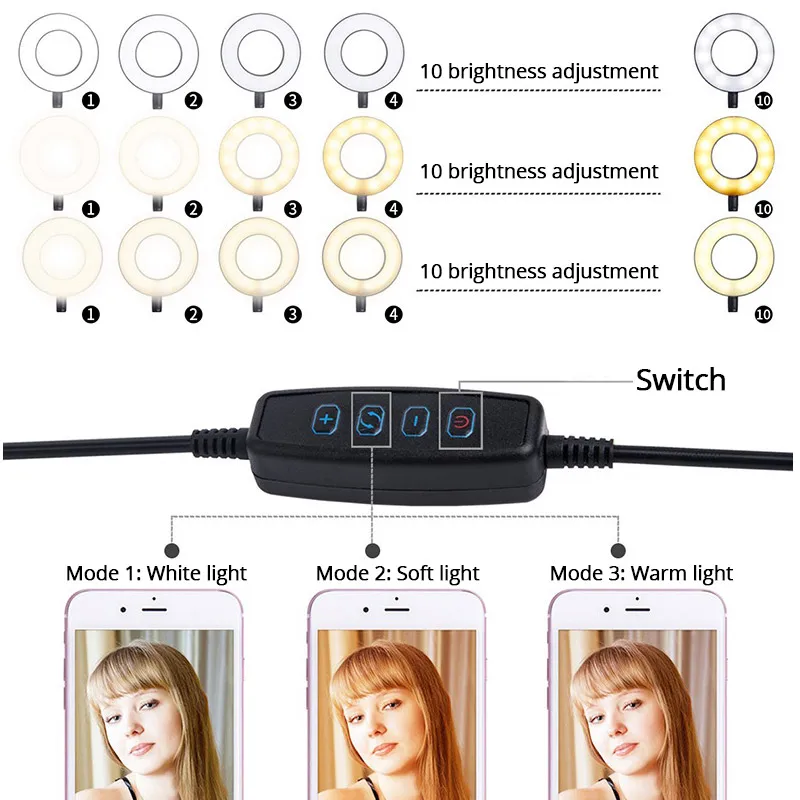  2 in 1 360 Degree Mobile Phone Holder Stand Long Arm Flexible Desktop Cip Bracket Photography 3 mod