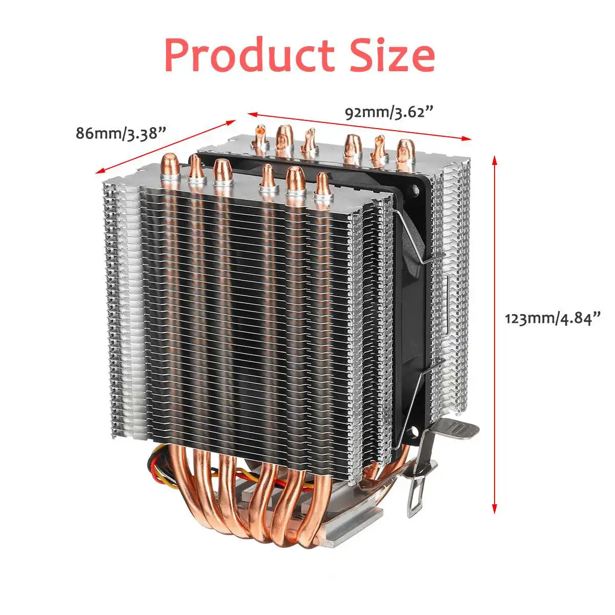 6 тепловой трубы 3Pin один вентилятор Процессор охлаждающий вентилятор охлаждения радиатора двойной башенный кулер вентилятор радиатора для Intel LGA1150/1151/1155 для AMD