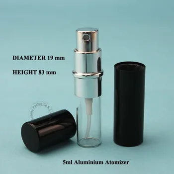 

Wholesale 30pcs/Lot 5ml Black Aluminium&Glass Perfume Atomizer Spray Bottle Vial Mini Liquid Container Sample Test Bottle
