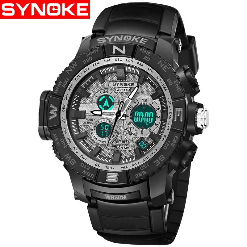 SYNOKE Sport Men Watches Digital Wristwatches Timer Alarm Quartz watch