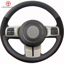 LQTENLEO черная кожа замша DIY Автомобильный руль Крышка для Jeep Grand Cherokee 2011-2013 Компас Патриот Wrangler 2011
