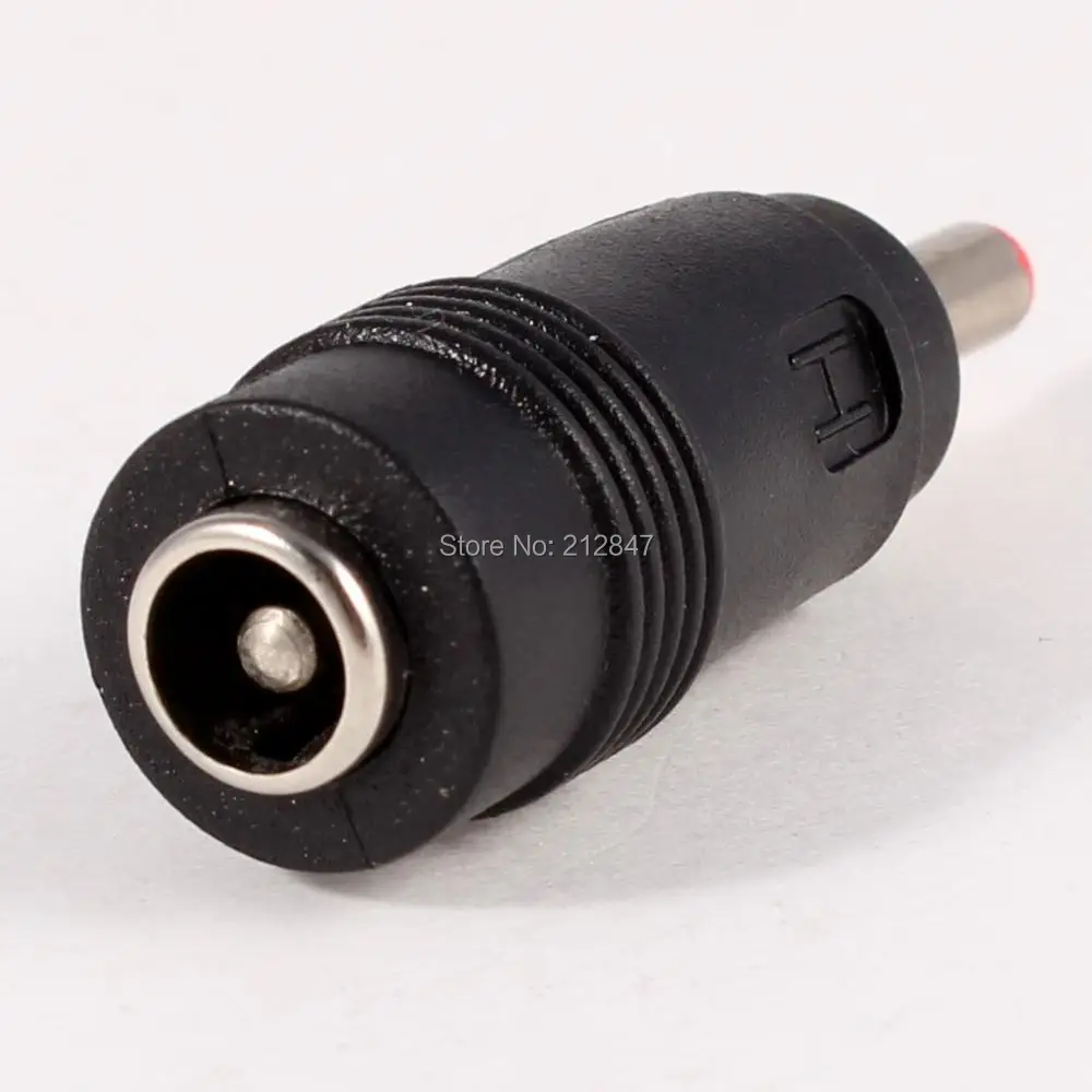 

Red Tip 3.5x1.35mm Male Plug to 5.5x2.1mm Female Jack DC Power Connector Black