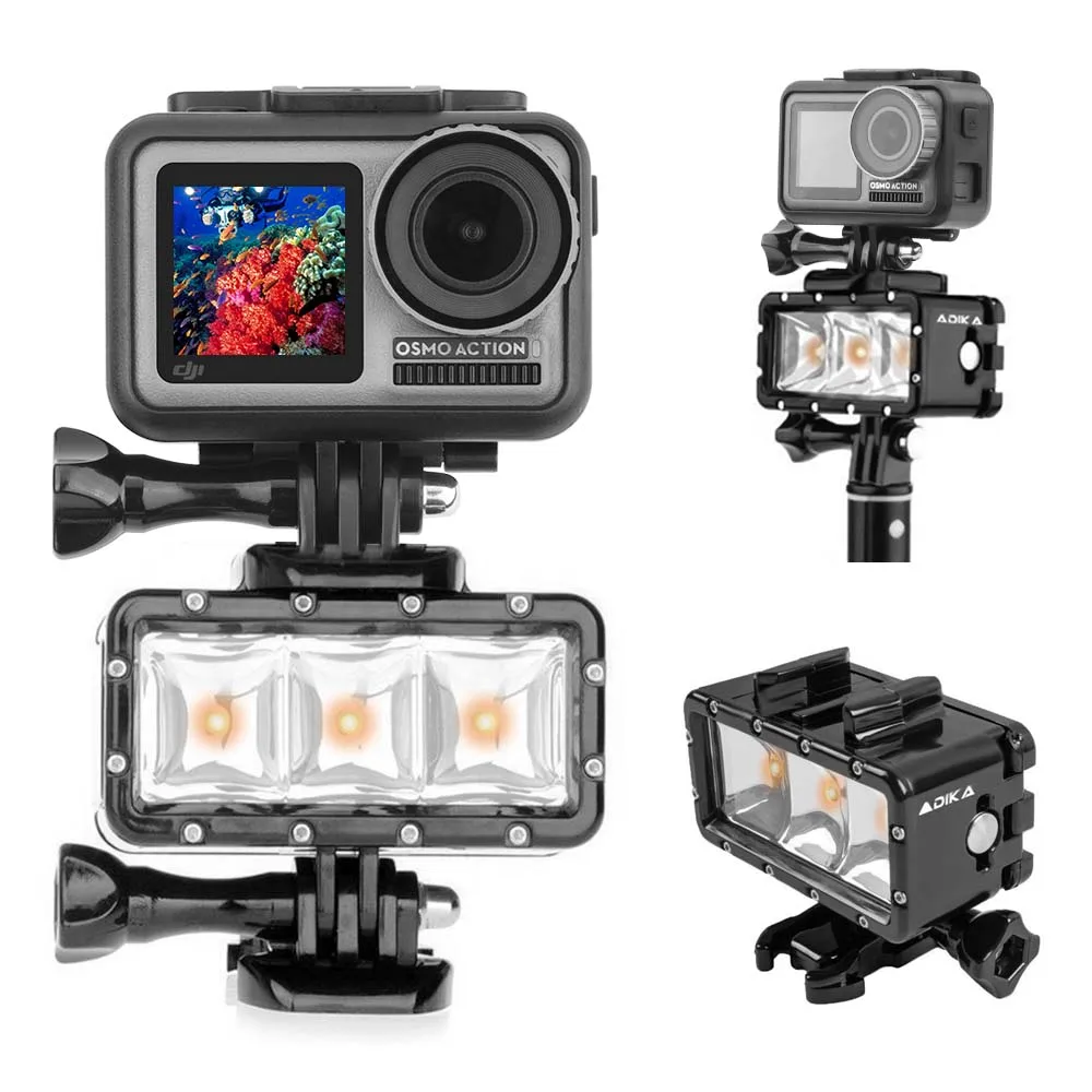 

LED Waterproof Diving Lamp Land Lighting Fill Light Underwater Flashlight Sport Camera for DJI Osmo Action