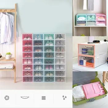 

1pc Transparent Clear Plastic In Order Shoe Storage Box Shoe Hanger Boxes Organize