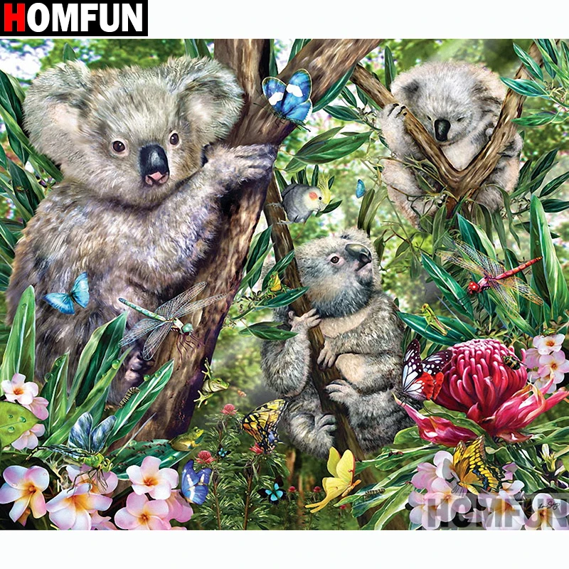 

HOMFUN Full Square/Round Drill 5D DIY Diamond Painting "Animal koala" 3D Embroidery Cross Stitch 5D Home Decor A13023