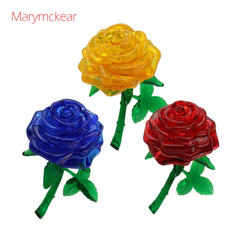 Beautiful Craft Toy Flower Puzzle Rose Puzzle 3D Crystal Puzzle Toys