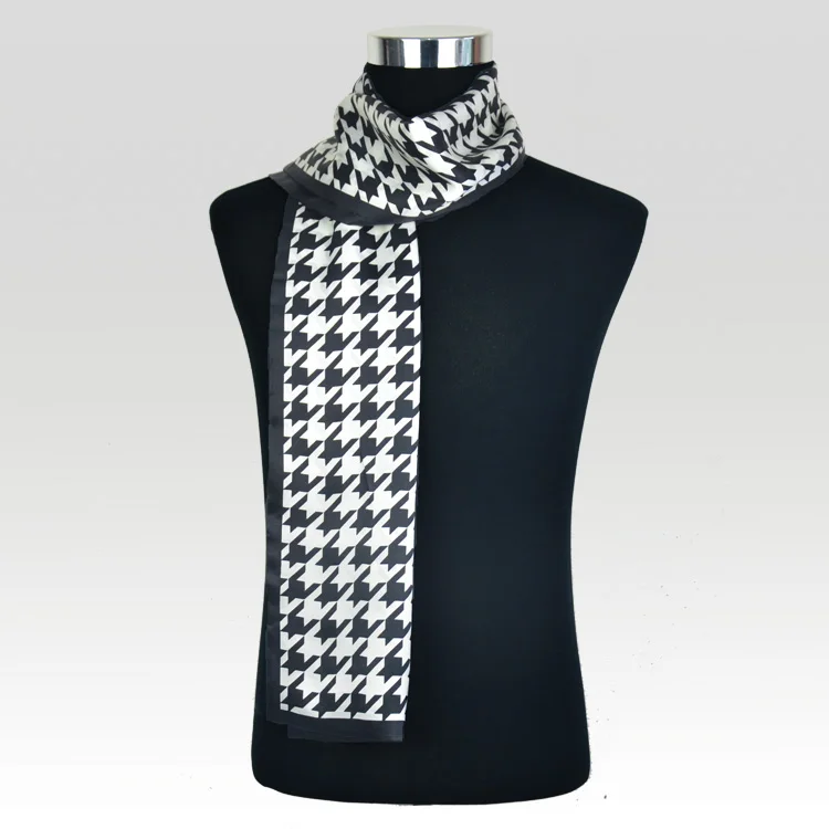 CISULI Шелковый Атласный длинный шарф унисекс 26X160 см Desigual классический принт классический черный белый цвет