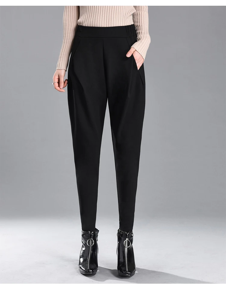 Дамские весенние шаровары в английском стиле с высокой талией, черные узкие брюки, Дамские элегантные обтягивающие штаны размера плюс, бриджи