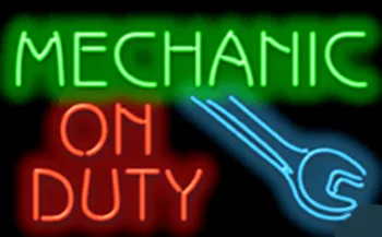 

Mechanic On Duty Repair Car Auto Glass Tube neon sign Handcrafted Automotive signs Shop Store Business Signboard signage 17"x14"
