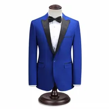 Черные и синие мужские костюмы, куртки на заказ мужские свадебные смокинги куртка на одной пуговице стильные вечерние мужские куртки для выпускного вечера