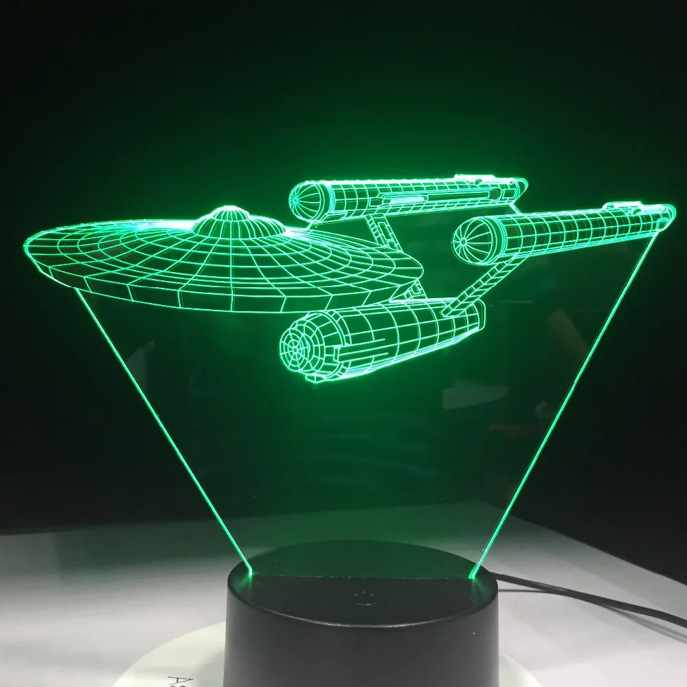 

Star Trek USS Enterprise 3D USB Night Light Colorful Table Lights Creative Desk Lamps For Children Kids Room GXS190