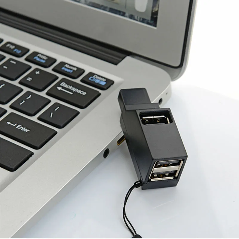 Rovtop Mini USB 3,0/2,0 концентратор 3 порта Портативный usb-хаб 480 Мбит/с высокоскоростной тонкий хаб USB разветвитель черный для использования в ноутбуке