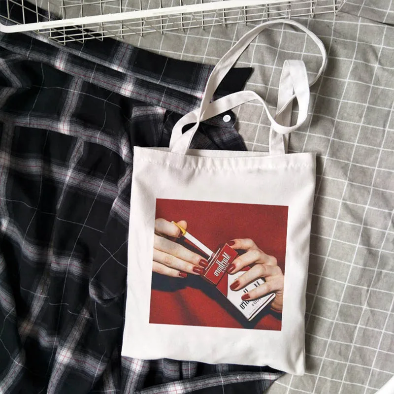 Новинка лета, женская сумка на плечо из парусины с мультяшным принтом в стиле Харадзюку, с забавными буквами, модные повседневные сумки-тоут
