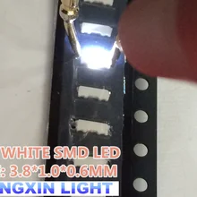 3000 шт 020 белый 3806 3810 вид сбоку SMD/SMT SMD светодиодный вид сбоку 020 белый светодиодный светильник 1800-2500MCD 3,8*1,0*0,6 мм