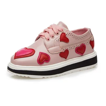 

2018 Spring New Fashion Girls Sneakers Kids Pink Girls Shoes Brand Soft PU Leather Loafers Sport Children Footwear