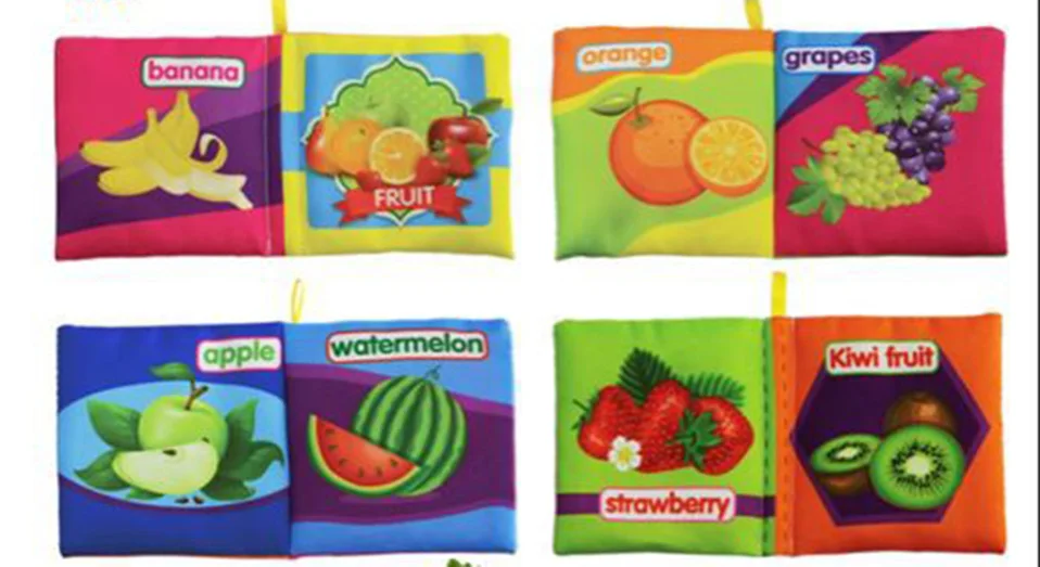 2 Soft Learning Language Baby Books Rattle Toys