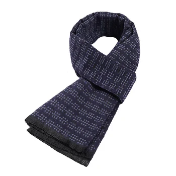 

Winter Wool Scarves 2020 Men's Classic Grid Scarf Shawl Simple Business Style Cashmere Scarf Fashion Male Navy Blue Plaid Scarf