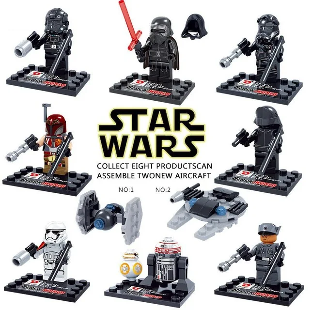 

8 pcs/set Star Wars The Force Awakens Movie Star War Kid Baby Toy Mini Figure Building Blocks Sets Model Minifigures Brick