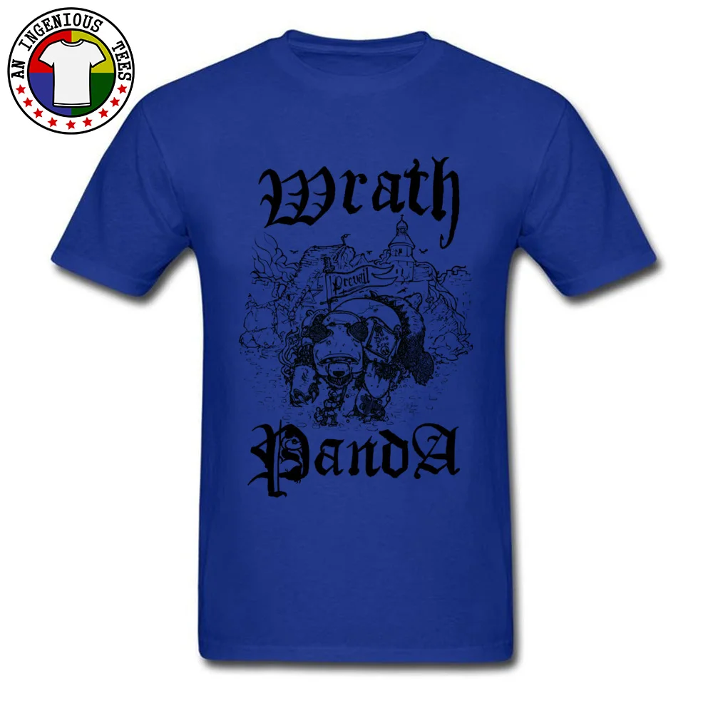 Crewneck Wrath Panda Classic 100% Cotton Men's T-Shirt Normal Short Sleeve T Shirt 2018 Newest Slim Fit Tops & Tees Wrath Panda Classic blue