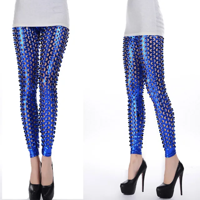 Fantastic Sexy Fish Scales Leggings Women's Golden Silver Shinny
