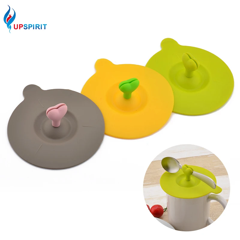 Food-Grade Silicone Airtight Sealed Lid Anti-Dust Mug Suction Lid Silicone Cup Lid with Spoon Holder Food-Grade Silicone Airtight Sealed Lid Anti-Dust Mug Suction Lid Silicone Cup Lid with Spoon Holder