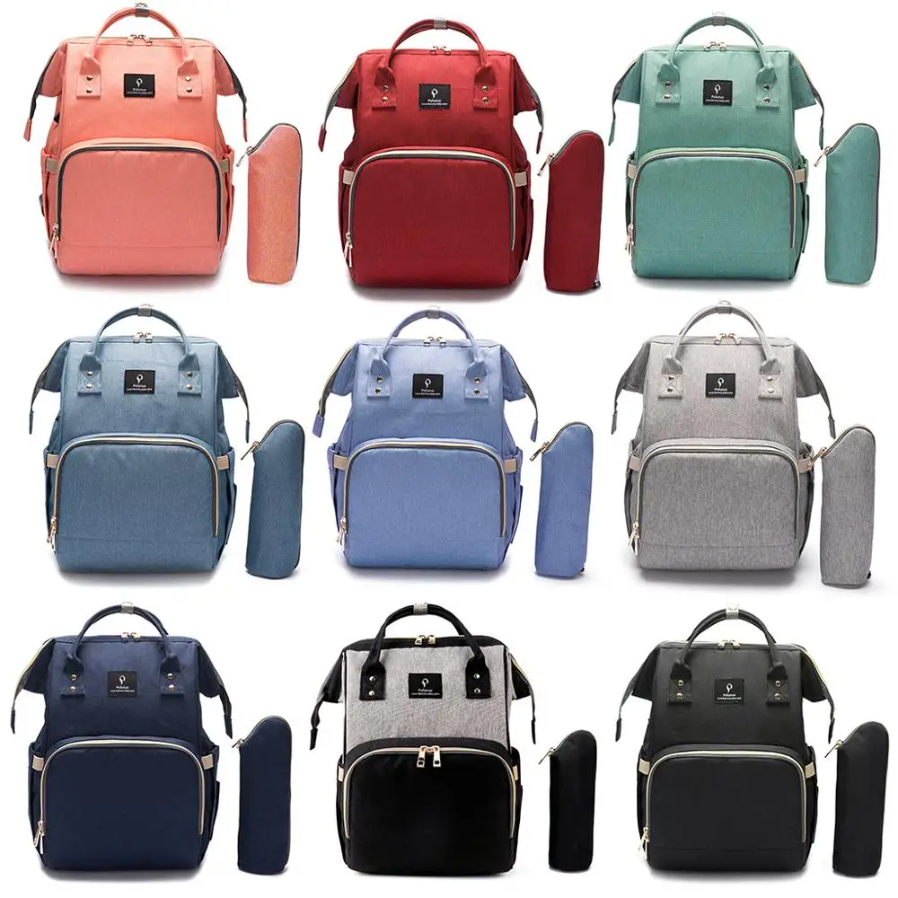 

USB Interface Maternity Diaper Bag Mom Backpack Large Capacity Baby Nursing Bag